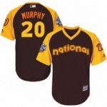 youth majestic washington nationals #20 daniel murphy authentic brown 2016 all star national league bp cool base mlb jersey