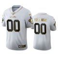 Football Custom New Orleans Saints white golden edition 100th season jersey