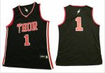 thor #1 black stitched basketball jersey