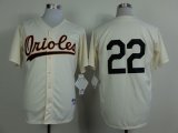 mlb baltimore orioles #22 palmer cream 1954 m&n jerseys