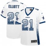 Women's Nike Dallas Cowboys #21 Ezekiel Elliott White Drift Fashion NFL Jerseys