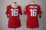 nike women nfl san francisco 49ers #16 montana red [breast cance