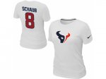 Women Nike Houston Texans #8 schaub Name & Number White T-Shirt