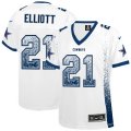 Women's Nike Dallas Cowboys #21 Ezekiel Elliott White Drift Fashion NFL Jerseys
