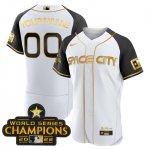 Custom Houston Astros 2023 Champions White Gold Authentic Stitched Jerseys
