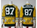 Nike NFL Green Bay Packers #87 Jordy Nelson Green Yellow Ugly Sw