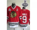 nhl chicago blackhawks #9 hull red [2013 stanley cup][patch A]