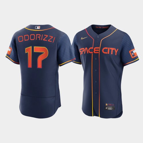 Men\'s Houston Astros #17 Jake Odorizzi Navy Authentic 2022 City Connect Jersey