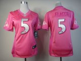 nike women nfl baltimore ravens #5 flacco pink [nike love]