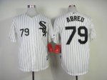 mlb chicago white sox #79 abreu white jerseys [black stripe]