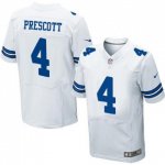 Men's Nike Dallas Cowboys #4 Dak Prescott White Elite Stitched NFL Jerseys