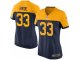 women nike nfl green bay packers #33 hyde yellow and blue jerseys