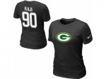 Women Nike Green Bay Packers #90 RAJI Name & Number T-Shirt blac