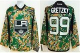 youth nhl los angeles kings #99 gretzky camo [patch C]