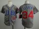 youth mlb chicago cubs #34 jon lester grey cool base jerseys