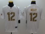 mens nike nfl buffalo bills #12 jim kelly white salute to service limited jerseys