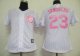 women Baseball Jerseys chicago cubs #23 sandberg white[pink stri