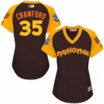 women's majesticsan francisco giants #35 brandon crawford authentic brown 2016 all star national league bp cool base mlb jerseys