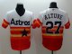 mlb houston astros #27 jose altuve white orange majestic flexbase authentic collection cooperstown jerseys