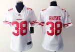 women nike san francisco 49ers #38 hayne white jerseys
