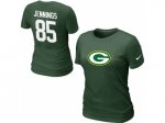 Women Nike Green Bay Packers #85 JENNNGS Name & Number T-Shirt g