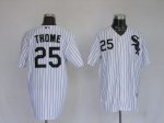Baseball Jerseys chicago white sox #25 thome white(black strip)