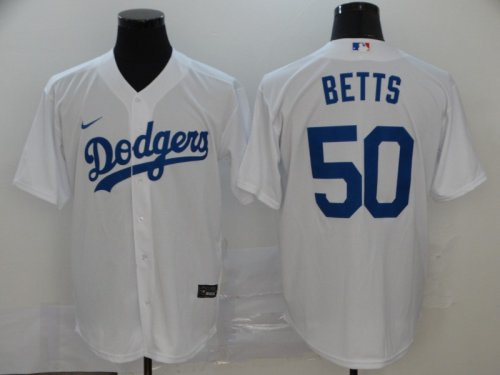 Men\'s Los Angeles Dodgers #50 Mookie Betts White 2020 Stitched Baseball Jerseys