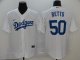 Men's Los Angeles Dodgers #50 Mookie Betts White 2020 Stitched Baseball Jerseys
