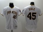 mlb pittsburgh pirates #45 gerrit cole majestic white flexbase authentic collection jerseys