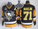Men Pittsburgh Penguins #71 Evgeni Malkin Black CCM Throwback 2017 Stanley Cup Finals Champions Stitched NHL Jersey