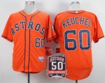 mlb houston astros #60 dallas keuchel orange cool base 50th anniversary patch jerseys