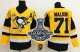 Men Pittsburgh Penguins #71 Evgeni Malkin Yellow Throwback 2017 Stanley Cup Finals Champions Stitched NHL Jersey