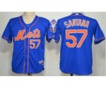mlb new york mets #57 santana blue jerseys [number orange]