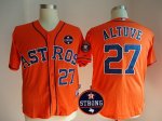 Men Houston Astros #27 Jose Altuve Orange With Houston Astros Strong Patch MLB Jersey