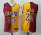 Basketball Cleveland Cavaliers #23 LeBron James Red Yellow Jersey