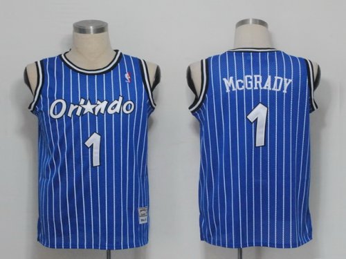 NBA Jerseys Orlando Magic 1 Mcgrady Blue(pinstripes)