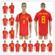 2018 Spain Home Red Soccer Jersey Short Sleeves
