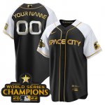 Houston Astros 2022 Champions Black White Gold Cool Base Stitched Jerseys