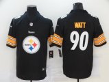 2020 New Football Pittsburgh Steelers #90 T.J. Watt Black Logo Vapor Untouchable Limited Jersey