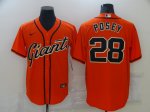 Baseball San Francisco Giants #28 Buster Posey Orange Jersey