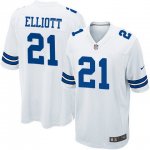 Youth Nike Dallas Cowboys #21 Ezekiel Elliott White Game NFL Jerseys