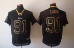 nike nfl st. louis rams #91 long elite black jerseys [lights out