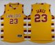 nba cleveland cavaliers #23 lebron james gold throwback classic stitched jerseys