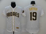 Men's San Diego Padres #19 Tony Gwynn White Gold Fashion 2020 Stitched Baseball Jersey
