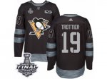 Men's Adidas Pittsburgh Penguins #19 Bryan Trottier Premier Black 1917-2017 100th Anniversary 2017 Stanley Cup Final NHL Jersey
