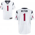 Men's NFL Houston Texans #1 Deshaun Watson Nike White 2017 Draft Pick Elite Jersey