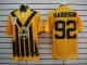 nike nfl pittsburgh steelers #92 harrison throwback yellow and b