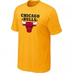 nba chicago bulls big & tall primary logo Yellow T-shirt