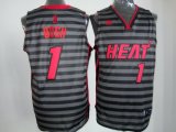 nba miami heat #1 bosh grey jerseys [black strip]