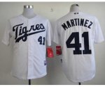 mlb detroit tigers #41 martinez white jerseys [2013 new]